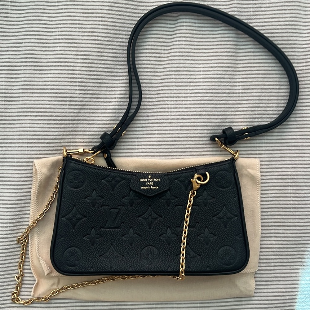 Louis Vuitton Easy Pouch On Strap - Black Monogram Empreinte Leather